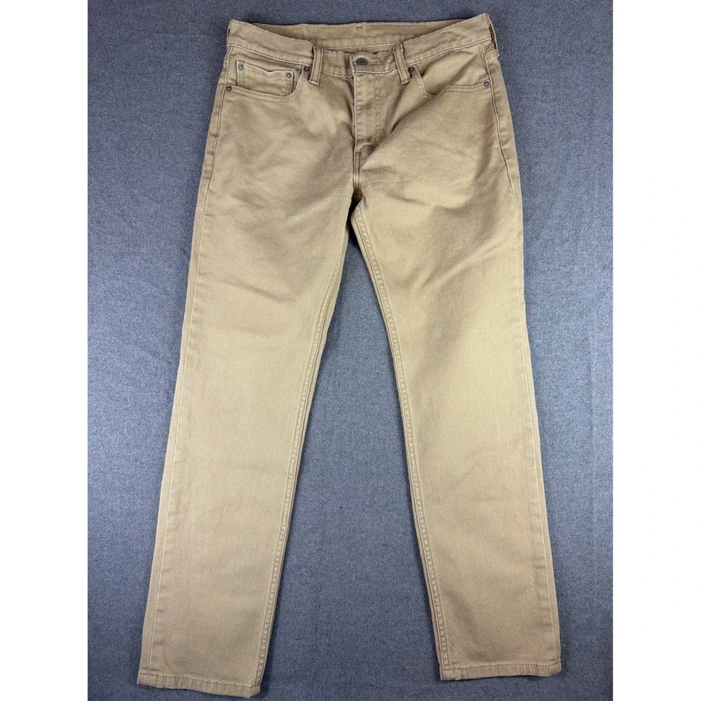 Levi's 511 Slim Fit Pants Mens 32x30 Khaki Tan Stretch Cotton Jeans‎ White Tab